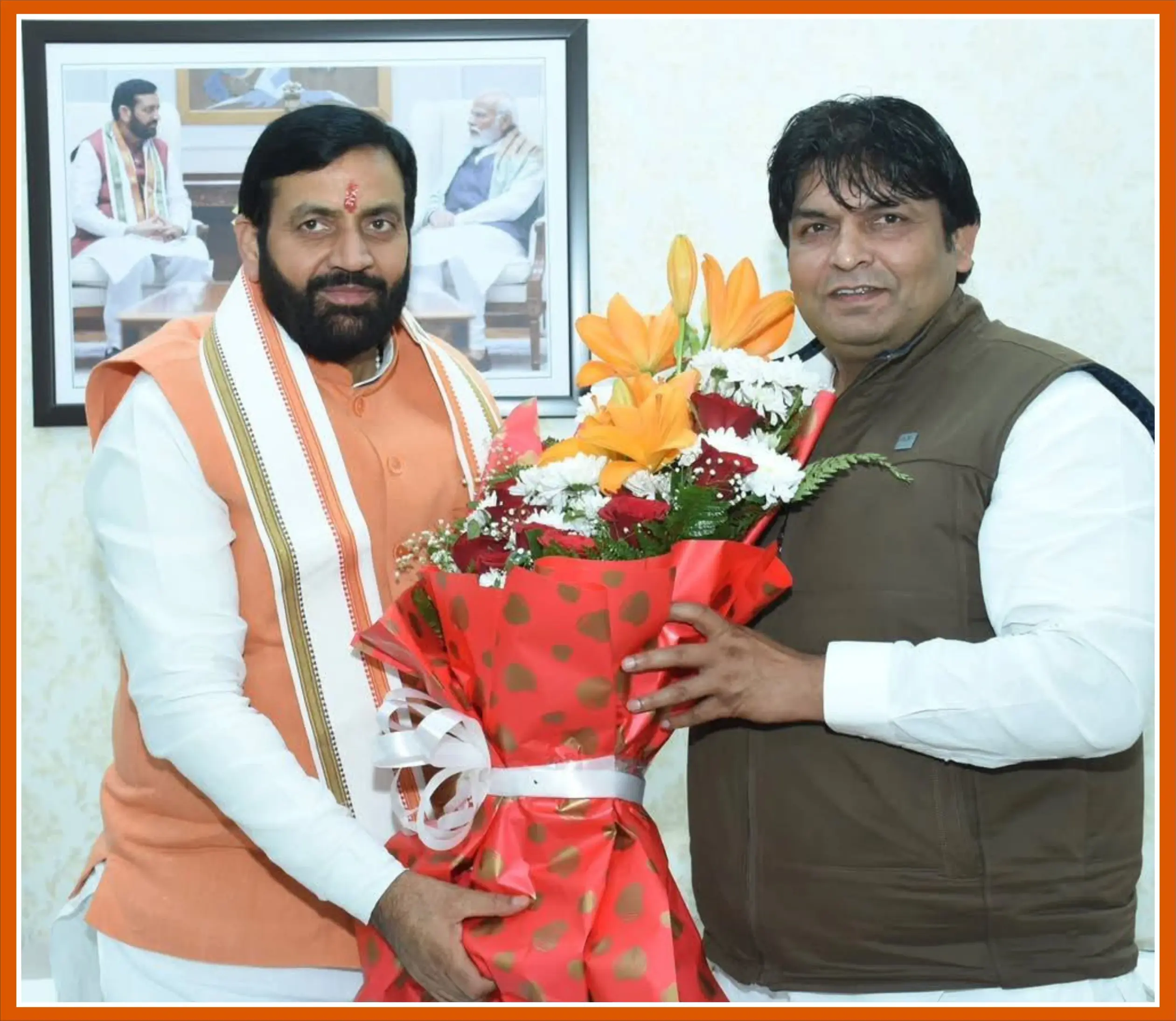 mukesh sharma MLA of gurgaon with CM Nayab Saini